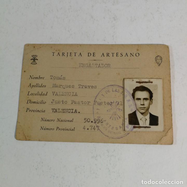 Documents Anciens: Antiguo Carnet Tarjeta del Artesano Engastador Joyer&iacute;a 1960 Falange