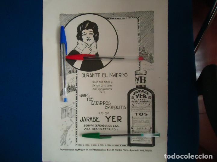 Documentos antiguos: publicidad vintage jarabe yer la coru&ntilde;a galicia art deco a&ntilde;os 20 medicina doctor farmacia gripe tos