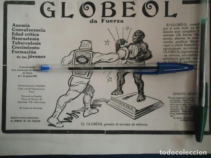 Documentos antiguos: publicidad vintage globeol barcelona art deco medicina doctor anemia tuberculosis farmacia medico