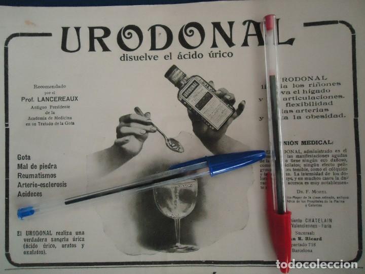 Documentos antiguos: publicidad vintage urodonal barcelona art deco a&ntilde;os 20 medicina doctor ri&ntilde;on reuma farmacia medico