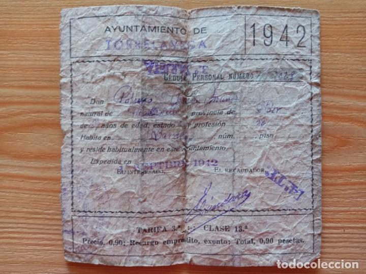 Documentos antiguos: CEDULA PERSONAL DIPUTACION PROVINCIAL DE SANTANDER 1942 - Foto 3