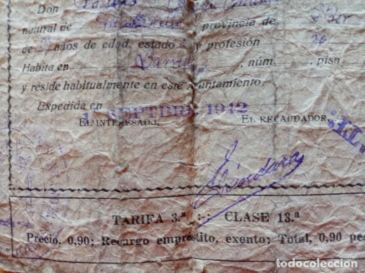 Documentos antiguos: CEDULA PERSONAL DIPUTACION PROVINCIAL DE SANTANDER 1942 - Foto 5
