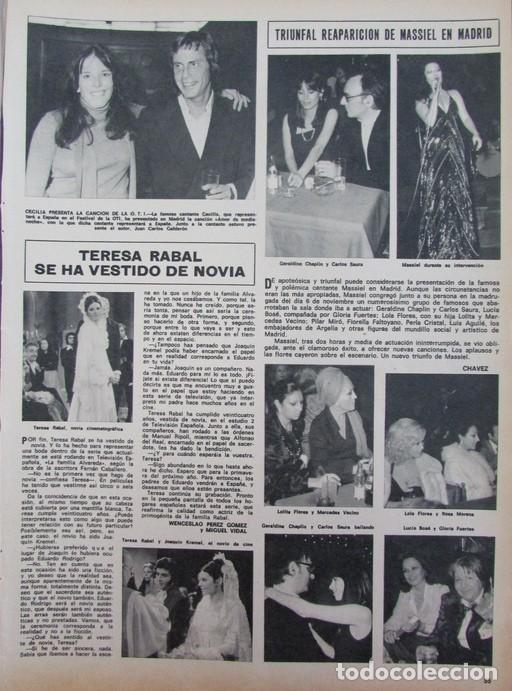 Documentos antiguos: RECORTE REVISTA HOLA N.&ordm; 1629 1975 TERESA RABAL, CECILIA, MASSIEL