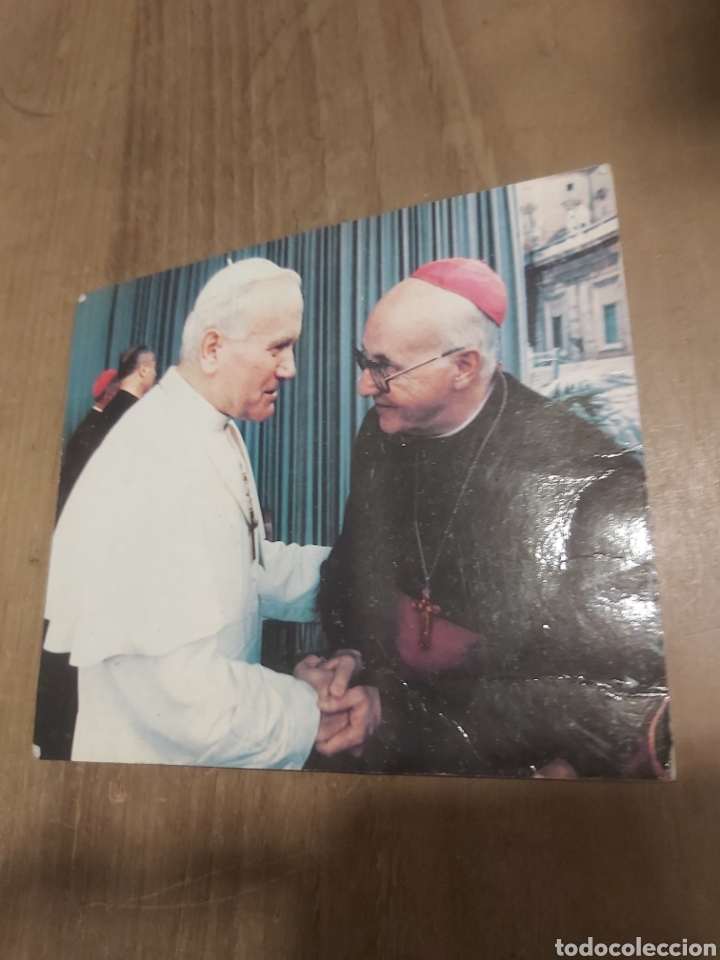 Documenti antichi: Foto Juan Pablo II audiencia 1986 d&iacute;a iglesia diocesana Al OBISPO FIRMADO carta