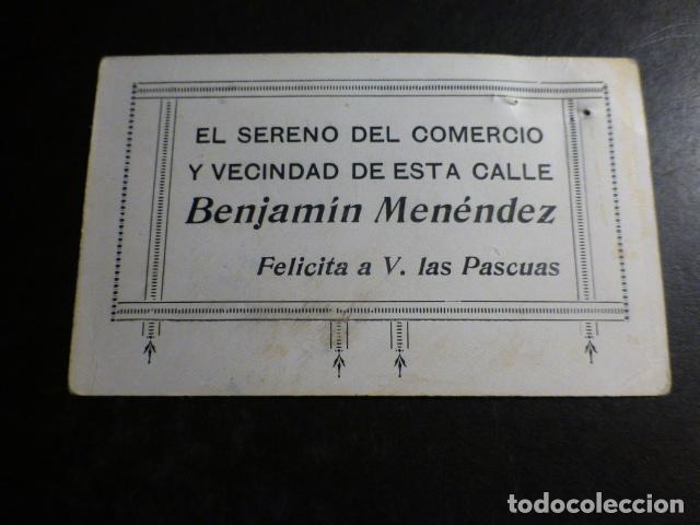 Documenti antichi: TARJETA FELICITACION SERENO DEL COMERCIO Y VECINDARIO MADRID A&Ntilde;OS 30