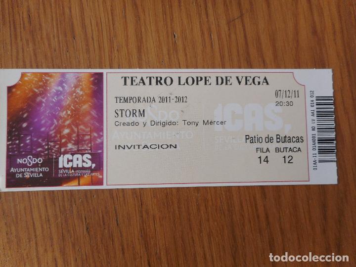 Documentos antiguos: ANTIGUA ENTRADA TEATRO LOPE DE VEGA SEVILLA. STORM.TONY MERCER 2011