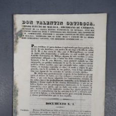 Documentos antiguos: VALENTÍN DE ORTIGOSA, OBISPO DE MÁLAGA, PARA LA RECTIFICACIÓN DE UN JUICIO. MÁLAGA 1838
