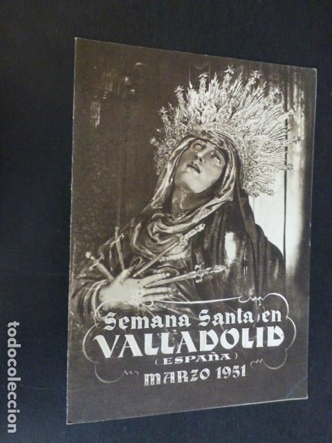 Old Documents: VALLADOLID SEMANA SANTA 1951 PROGRAMA DIPTICO DE PROCESIONES Y ACTOS