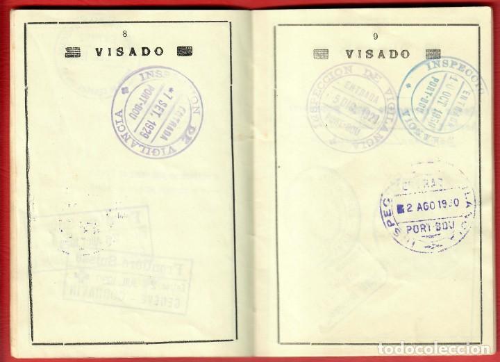 Documentos antiguos: Espa&ntilde;a - Spain - Pasaporte completo Passport - Visas - Foto 9