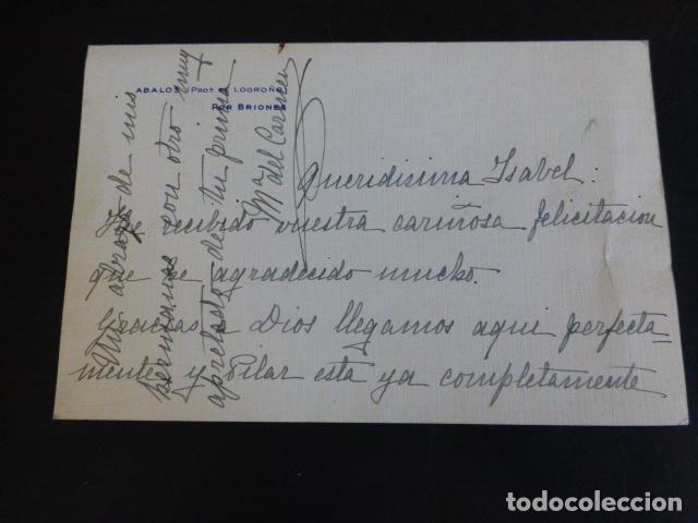 Documentos antiguos: ABALOS BRIONES LA RIOJA TARJETA