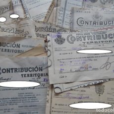 Documentos antiguos: GRAN LOTE DE 29 RECIBOS DE LA CONTRIBUCIÓN TERRITORIAL DE FIGUERAS - DESDE EL AÑO 1924/1925 AL 1935. Lote 341987043