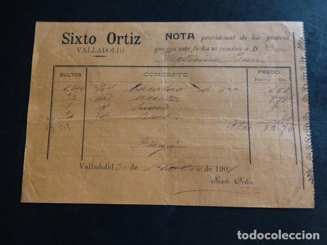 Documents Anciens: VALLADOLID SIXTO ORTIZ ULTRAMARINOS FACTURA 1901
