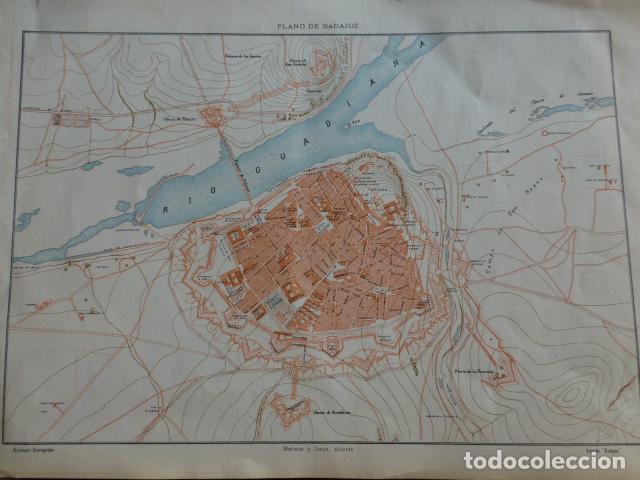 Documents Anciens: BADAJOZ PLANO DE LA CIUDAD HACIA 1900 21 X 31 CMTS