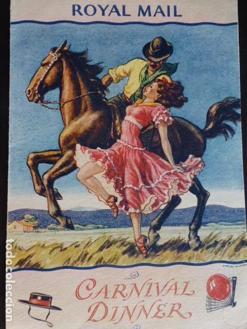 Documentos antiguos: ROYAL MAIL MENU DE CARNAVAL 1950 - Foto 1