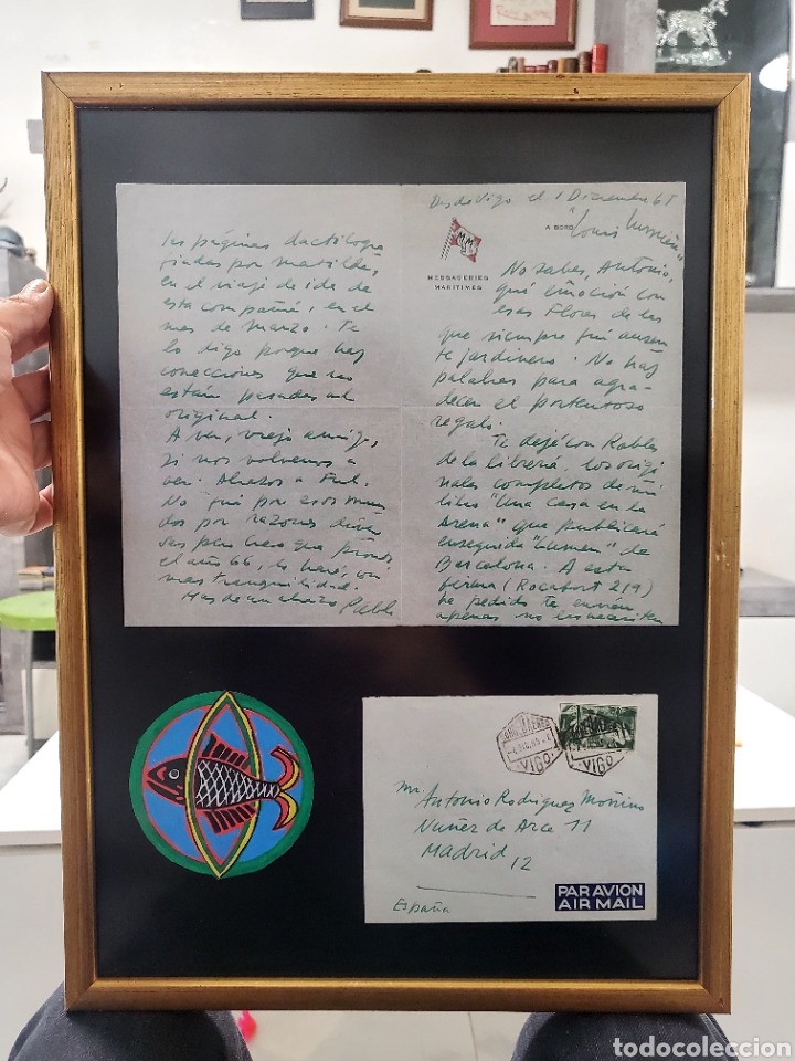 Documentos antiguos: Carta manuscrita de Pablo Neruda a Antonio Rodr&iacute;guez Mo&ntilde;ino