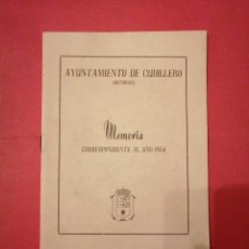Documentos antiguos: CUDILLERO. AYUNTAMIENTO, MEMORIA CORRESPONDIENTE AL AÑO 1954.. Lote 343293528