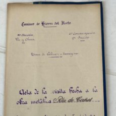 Documentos antiguos: PLANO Y ACTA FERROCARRIL OBRA METÁLICA RIUDECANYES TARRAGONA 1923.