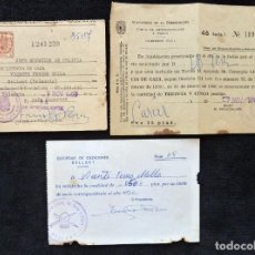 Documentos antiguos: LICENCIA DE CAZA + TASAS + RECIBO SOCIEDAD CAZADORES. SELLENT (VALENCIA) 1969. Lote 343561913