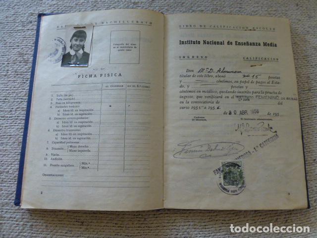 Old Documents: BILBAO LIBRO CALIFICACION ESCOLAR BACHILLERATO Y ENSE&Ntilde;ANZA MEDIA MINISTERIO ENSE&Ntilde;ANZA NACIONAL 1969