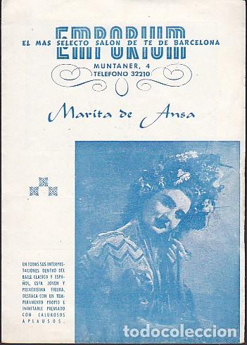 Documentos antiguos: PROGRAMA SALA FIESTAS TEATRO EMPORIUM - Foto 1