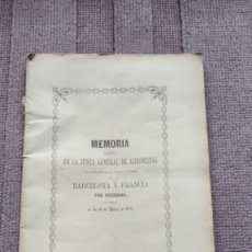 Documentos antiguos: JUNTA ACCIONISTAS 1870 CÍA. FERROCARRILES BARCELONA-FRANCIA. Lote 348655138