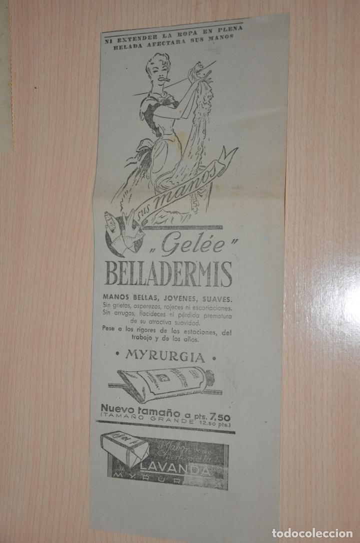 Documentos antiguos: anuncio belladermis myrurgia - Foto 1