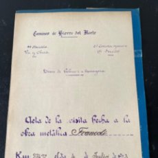 Documentos antiguos: PLANO Y ACTA FERROCARRIL OBRA METÁLICA EL FRANCOLI 1923. FERROCARRIL.