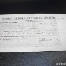 Documenti antichi: 1915 VALLADOLID CEDULA PERSONAL DNI