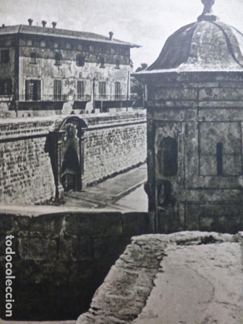 Documentos antiguos: PALMA DE MALLORCA UN RINC&Oacute;N DE LA MURALLA ANTIGUO HUECOGRABADO
