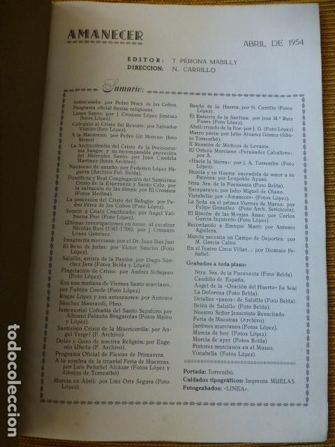 Documentos antiguos: MURCIA SEMANA SANTA Y FIESTAS DE PRIMAVERA 1954 PROGRAMA LIBRO - Foto 3