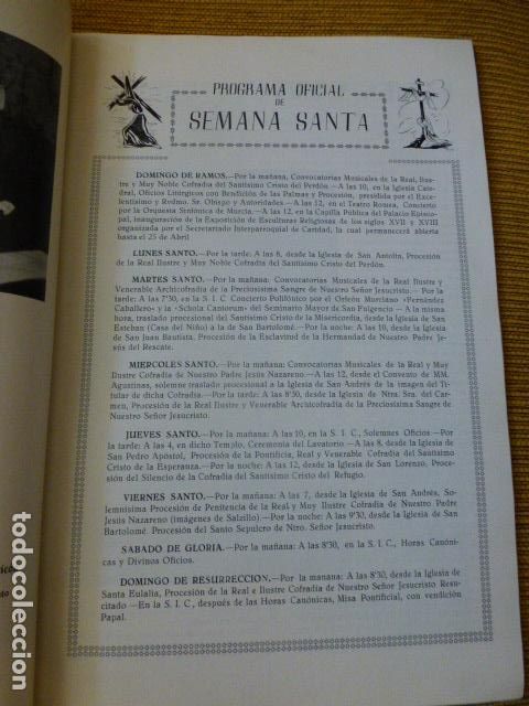 Documentos antiguos: MURCIA SEMANA SANTA Y FIESTAS DE PRIMAVERA 1954 PROGRAMA LIBRO - Foto 4