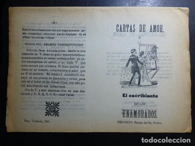 Documentos antigos: CARTAS DE AMOR PLIEGO DE CORDEL IMPRENTA VALENCIA BARCELONA
