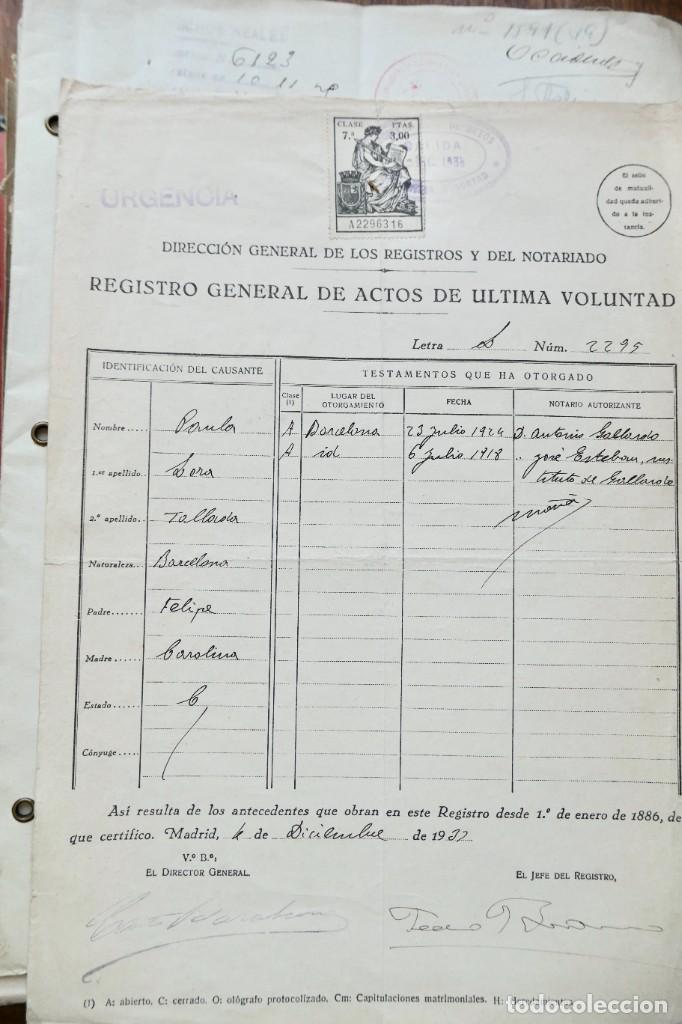 Documentos antiguos: VARIOS TESTAMENTOS Y DOCUMENTOS VARIOS. SIGLO XX - Foto 4