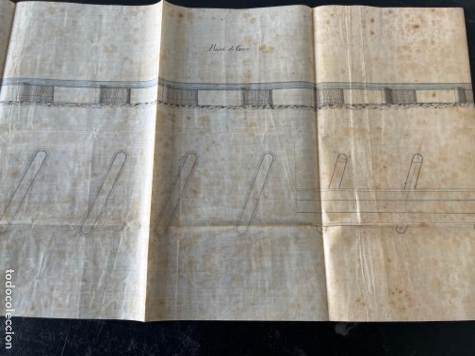 Documentos antiguos: PLANO DESPLEGABLE PUENTE DE GENER. FERROCARRIL 1880&rsquo;S. - Foto 1