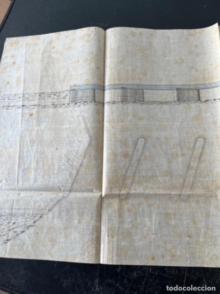 Documentos antiguos: PLANO DESPLEGABLE PUENTE DE GENER. FERROCARRIL 1880&rsquo;S. - Foto 2