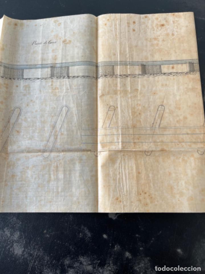 Documentos antiguos: PLANO DESPLEGABLE PUENTE DE GENER. FERROCARRIL 1880&rsquo;S. - Foto 4
