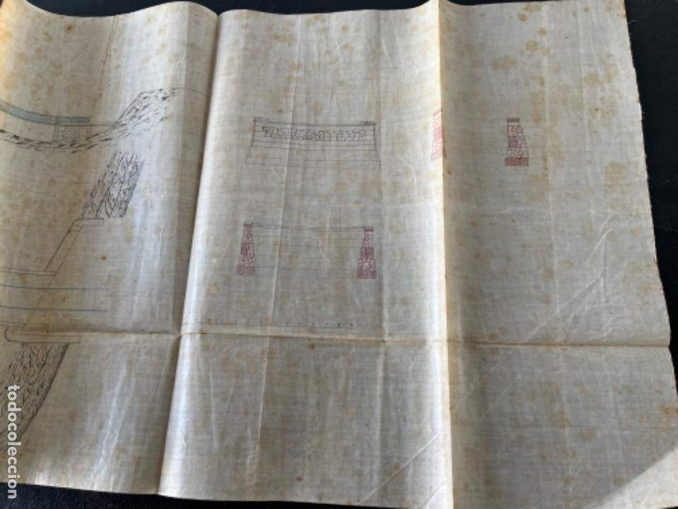 Documentos antiguos: PLANO DESPLEGABLE PUENTE DE GENER. FERROCARRIL 1880&rsquo;S. - Foto 6