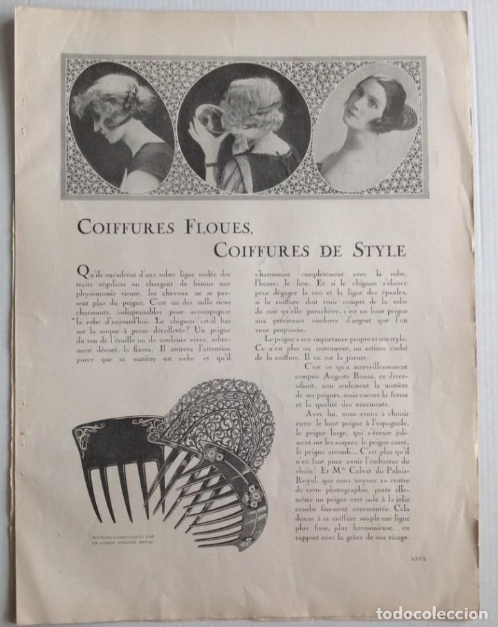 Documentos antiguos: Hoja con peinados y peinetas, PAR&Iacute;S, ca. 1922 - Foto 1