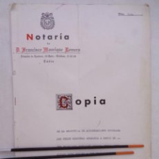 Documentos antiguos: NOTARIA FRANCISCO MANRIQUE ROMERO: ESCRITURA APODERAMIENTO ASOCIACION POLITICA REGIONAL. CADIZ, 1977. Lote 353813748