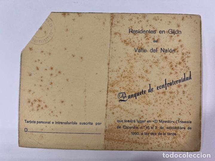 Old Documents: MEN&Uacute; DE BANQUETE. VALLE DEL NAL&Oacute;N. GIJ&Oacute;N - ASTURIAS. MEDIDAS APROX.: 18 X 13.5 CM