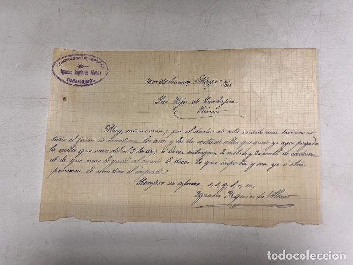 Documentos antigos: MEDINA DE RIOSECO, 1916. SOLICITUD DE ARAS. COMPRADOR DE CEREALES. IGNACIO IZQUIERDO ALONSO.