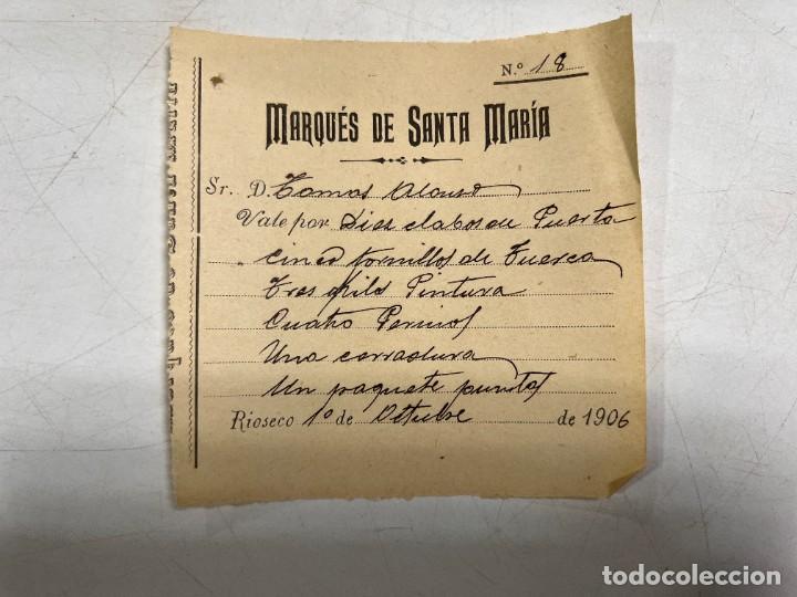 Documentos antigos: VALLADOLID - MEDINA DE RIOSECO, 1906. MARQU&Eacute;S DE SANTA MARIA. VALE POR 10 CALVOS