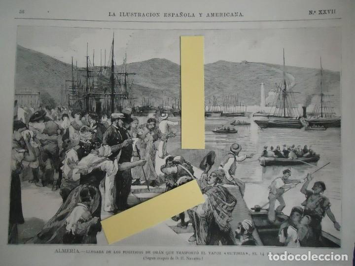 Documentos antiguos: xilografia 1881 almeria barco vapor vitoria guerra argelia espa&ntilde;a ejercito espa&ntilde;ol puerto mar marina