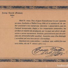 Documentos antiguos: MOLLET DEL VALLÉS - JOSEP GORDI (PALUÀ) - DÍPTICO PROMOCIONAL - 160X120MM PLEGADO