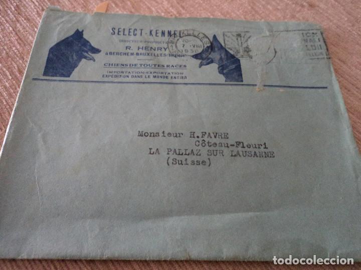 Alte Dokumente: sobre de select kennel,importacion exportacion perros de todas razas, bruxelles 1930
