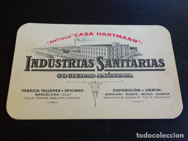 Documents Anciens: MADRID TARJETA PUBLICITARIA INDUSTRIAS SANITARIAS CASA HARTMANN