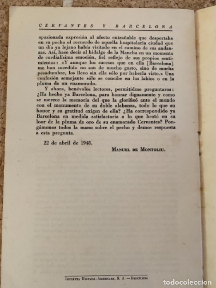 Documentos antiguos: Documento &ldquo;Cervantes y Barcelona&rdquo; de Manuel de Montoliu - Foto 2
