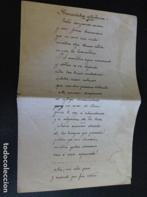 Documentos antiguos: POEMA MANUSCRITO 4 HOJAS - Foto 1