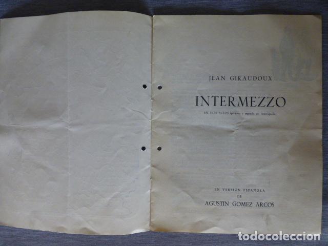 Documentos antiguos: TEATRO MARIA GUERRERO PROGRAMA INTERMEZZODE JEAN GIRAUDOUX 1965 - Foto 2