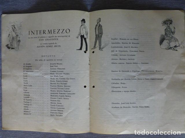 Documentos antiguos: TEATRO MARIA GUERRERO PROGRAMA INTERMEZZODE JEAN GIRAUDOUX 1965 - Foto 3